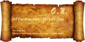 Offenbacher Miléna névjegykártya